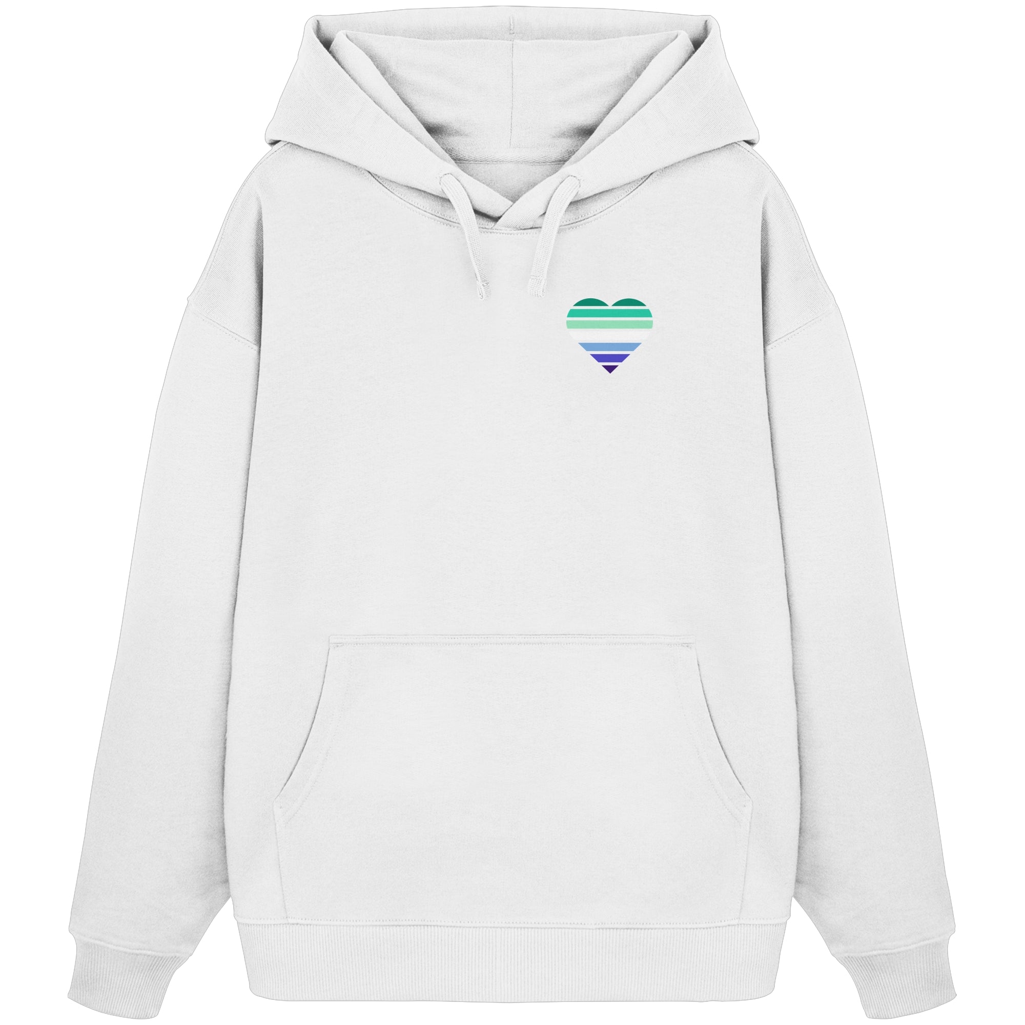 Organic Oversize Hoodie - Gay Flag Herz Print