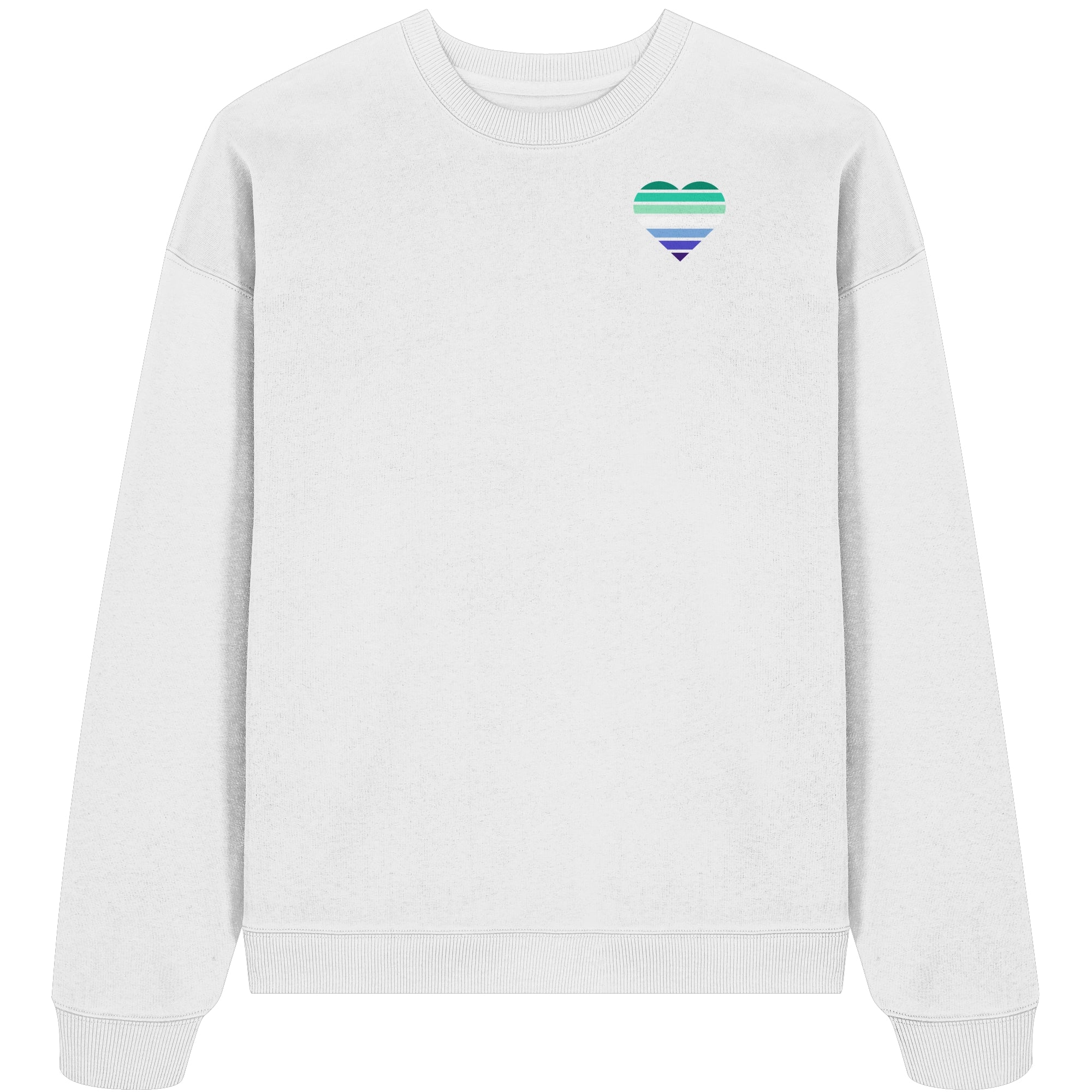 Organic Oversize Sweatshirt - Gay Flag Herz Print