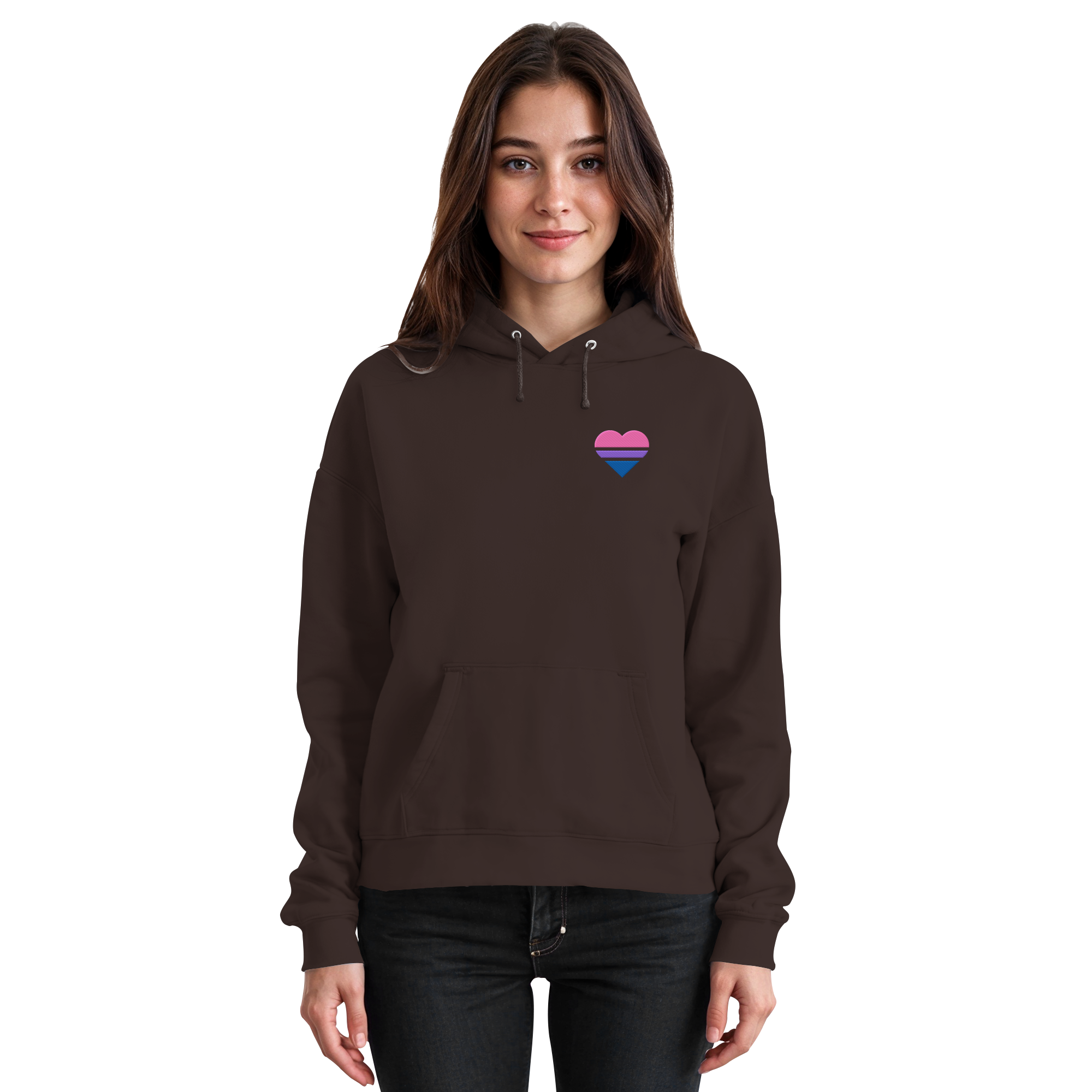 Basic Hoodie - Bisexual Flag Herz Stick