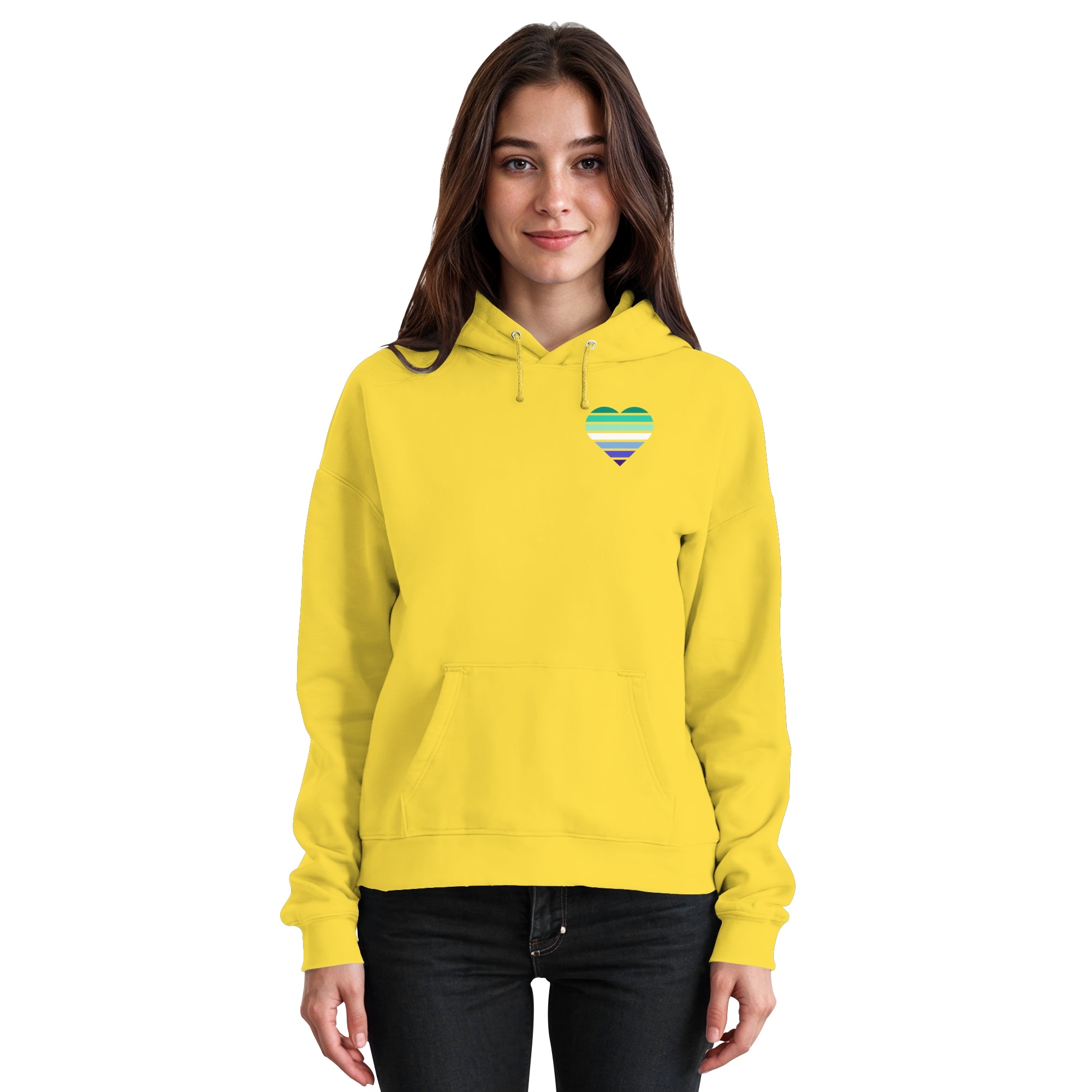 Basic Hoodie - Gay Flag Herz Print