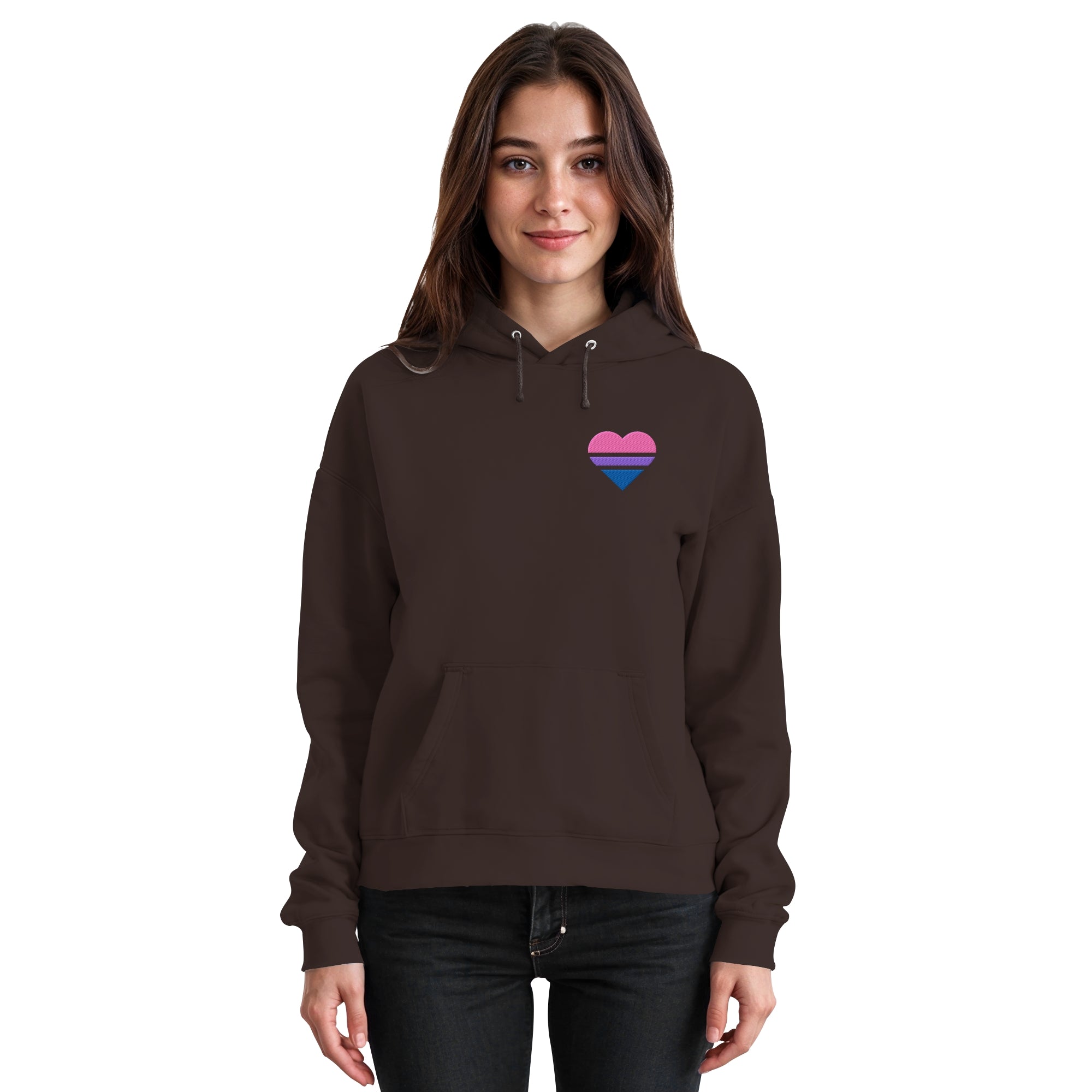 Basic Hoodie - Bisexual Flag Herz Stick