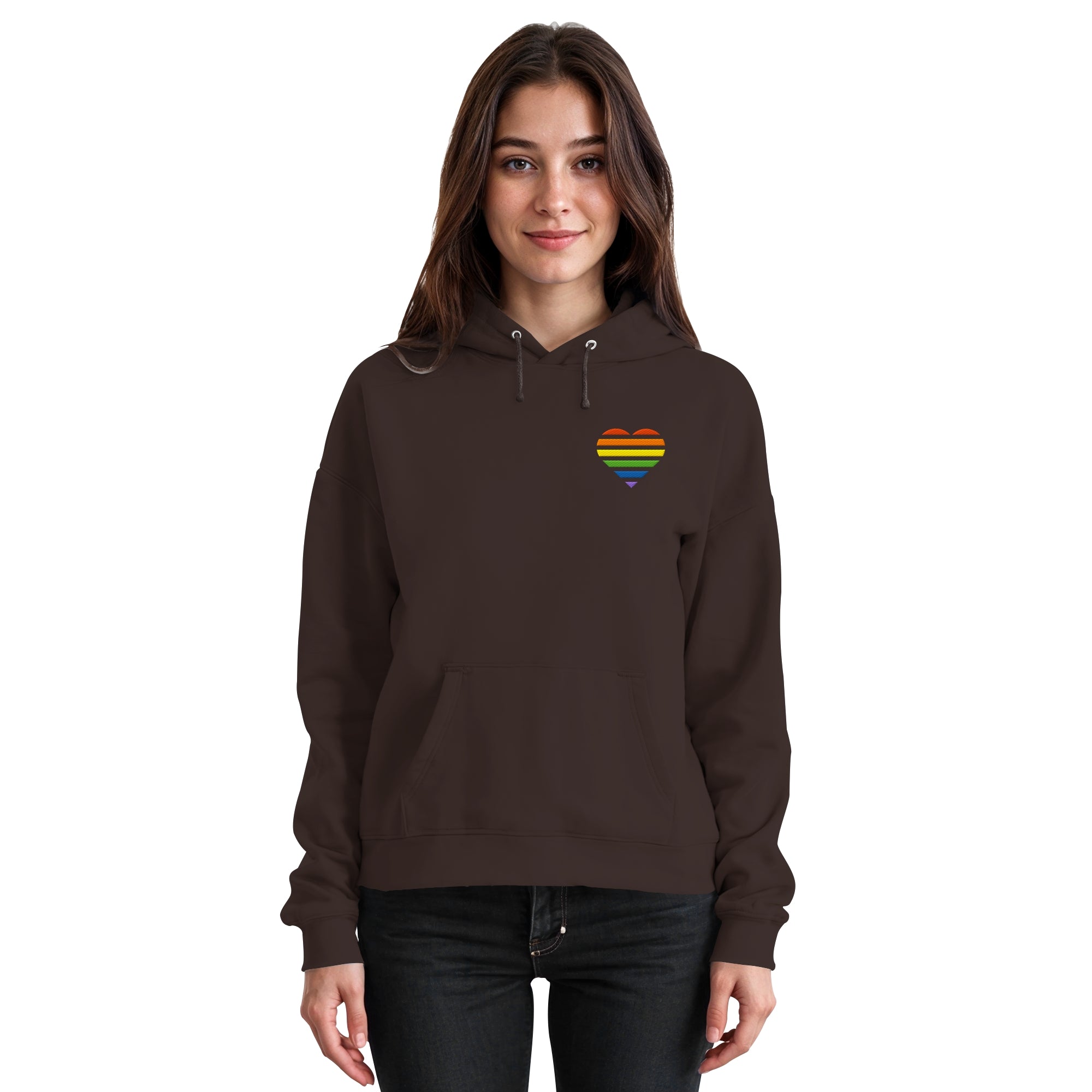 Basic Hoodie - Pride Flag Herz Stick