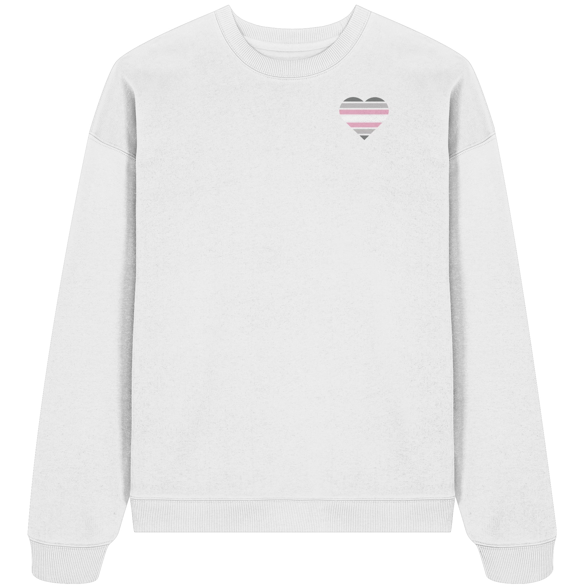 Organic Oversize Sweatshirt - Demigirl Flag Herz Print