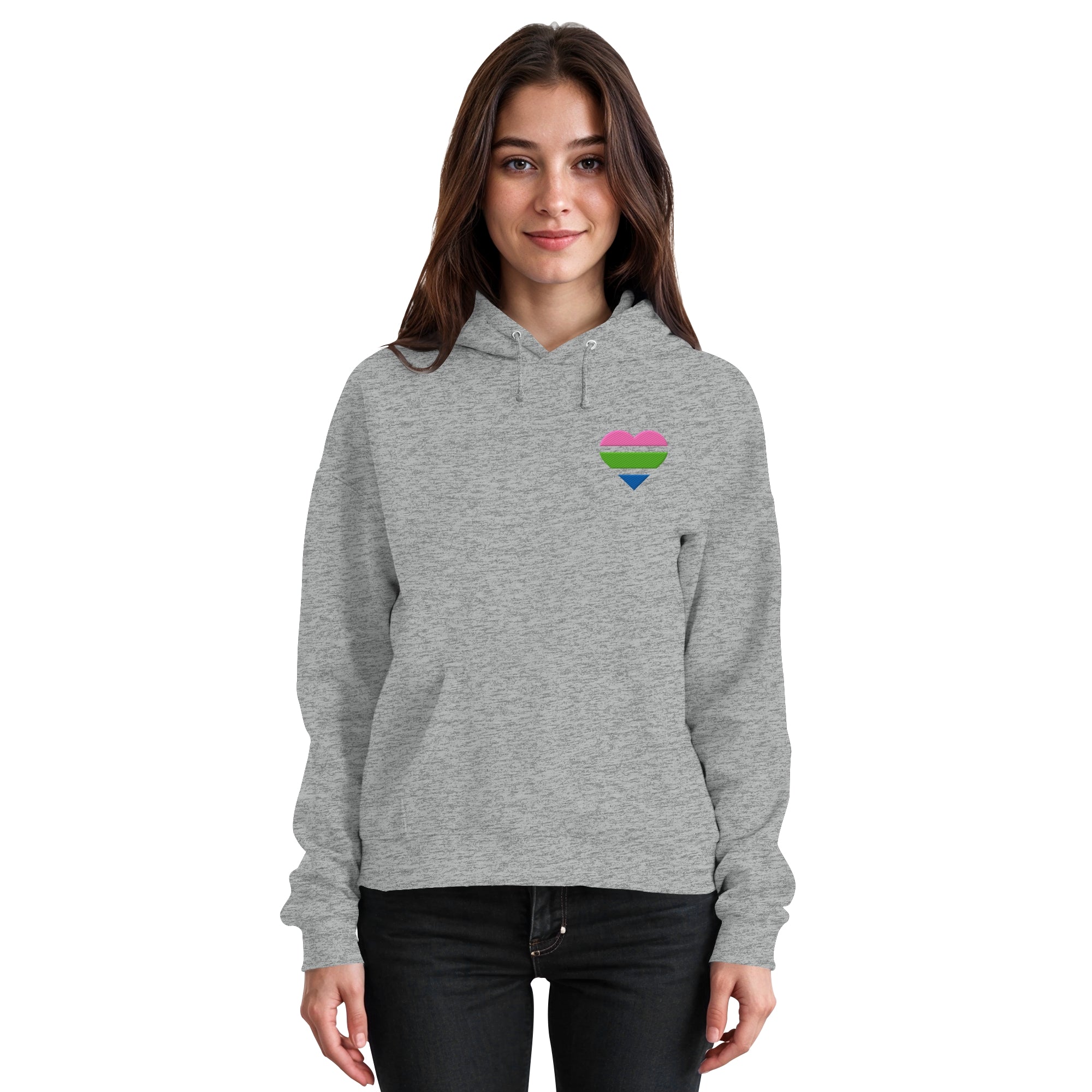 Basic Hoodie - Polysexual Flag Herz Stick