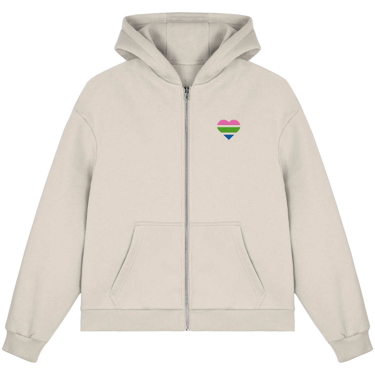 Fluffy Boxcut Zipper mit Herz Stick - Polysexual