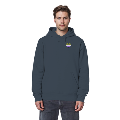 Organic Basic Hoodie mit Herz Stick - Nonbinary
