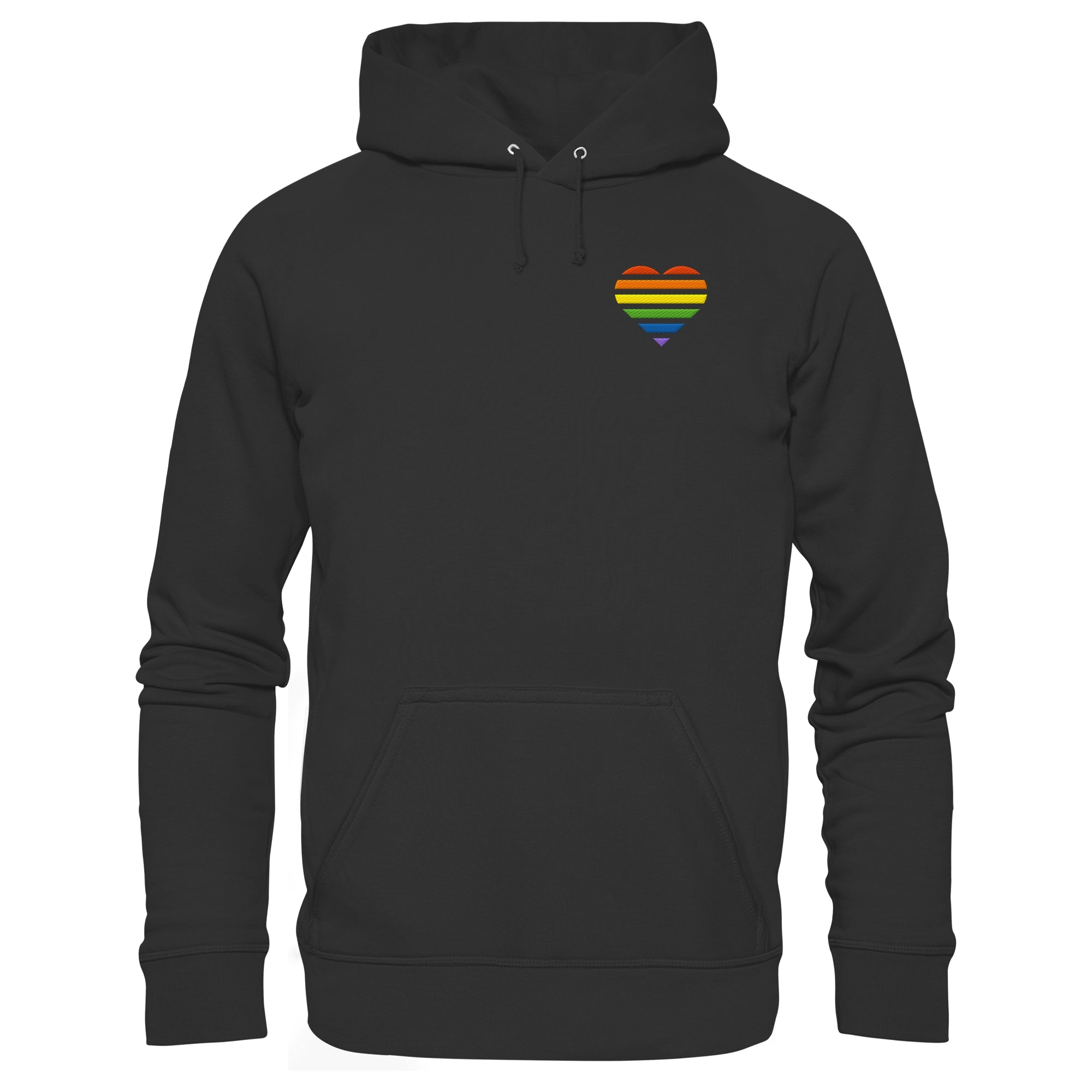 Basic Hoodie - Pride Flag Herz Stick