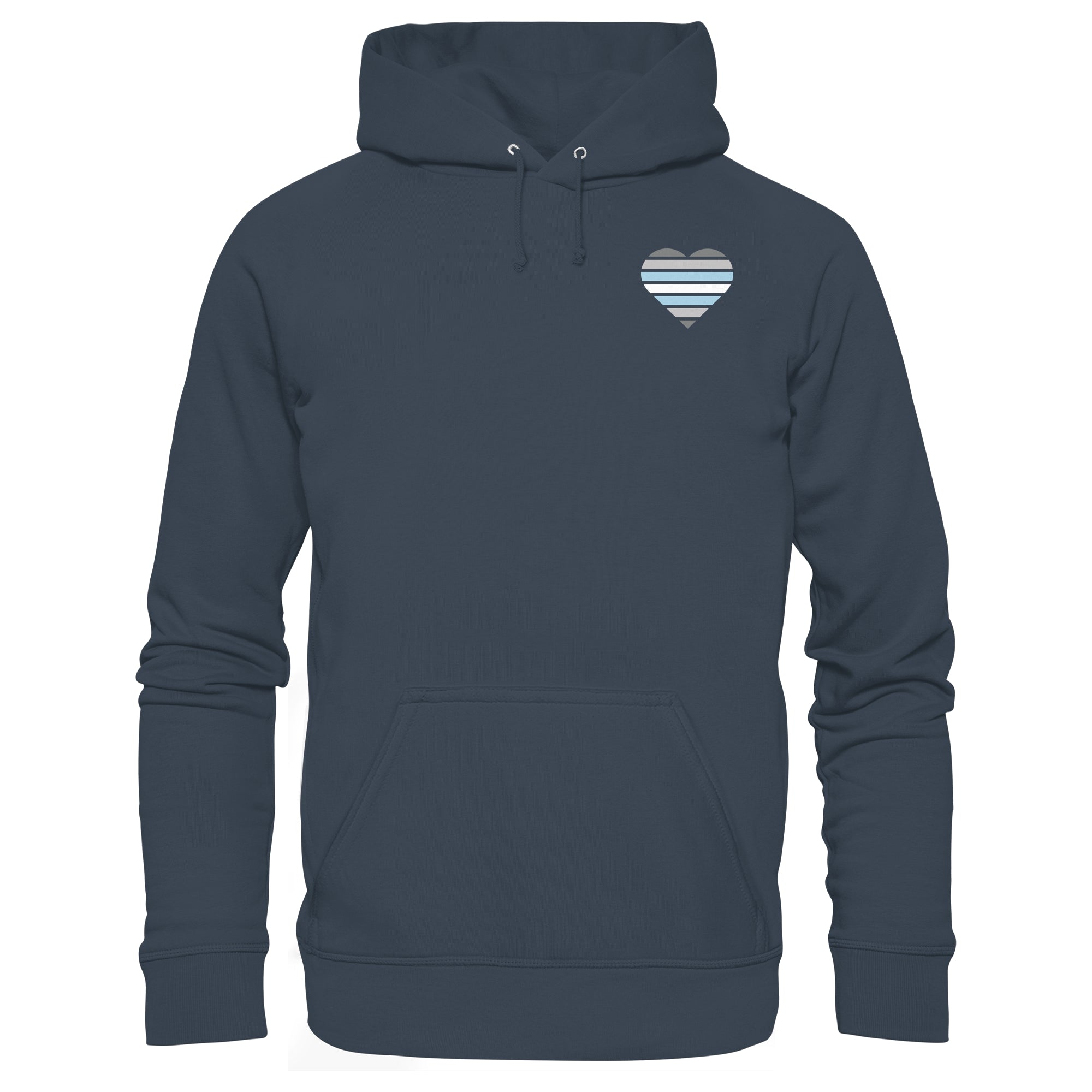 Organic Basic Hoodie - Demiboy Flag Herz Print