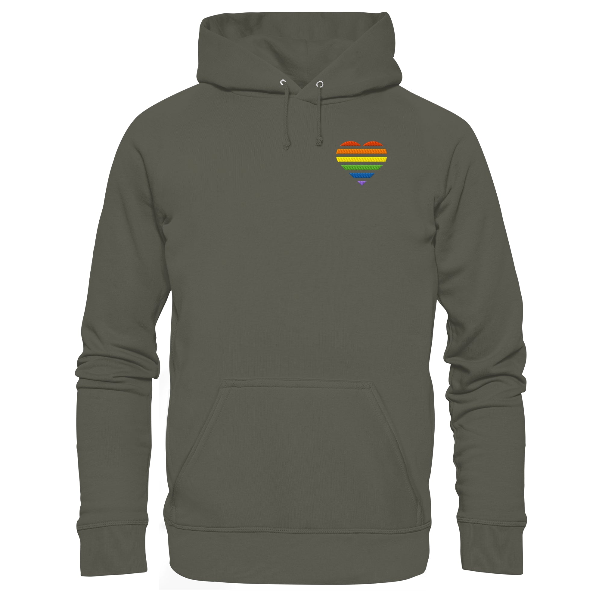 Organic Basic Hoodie - Pride Flag Herz Stick