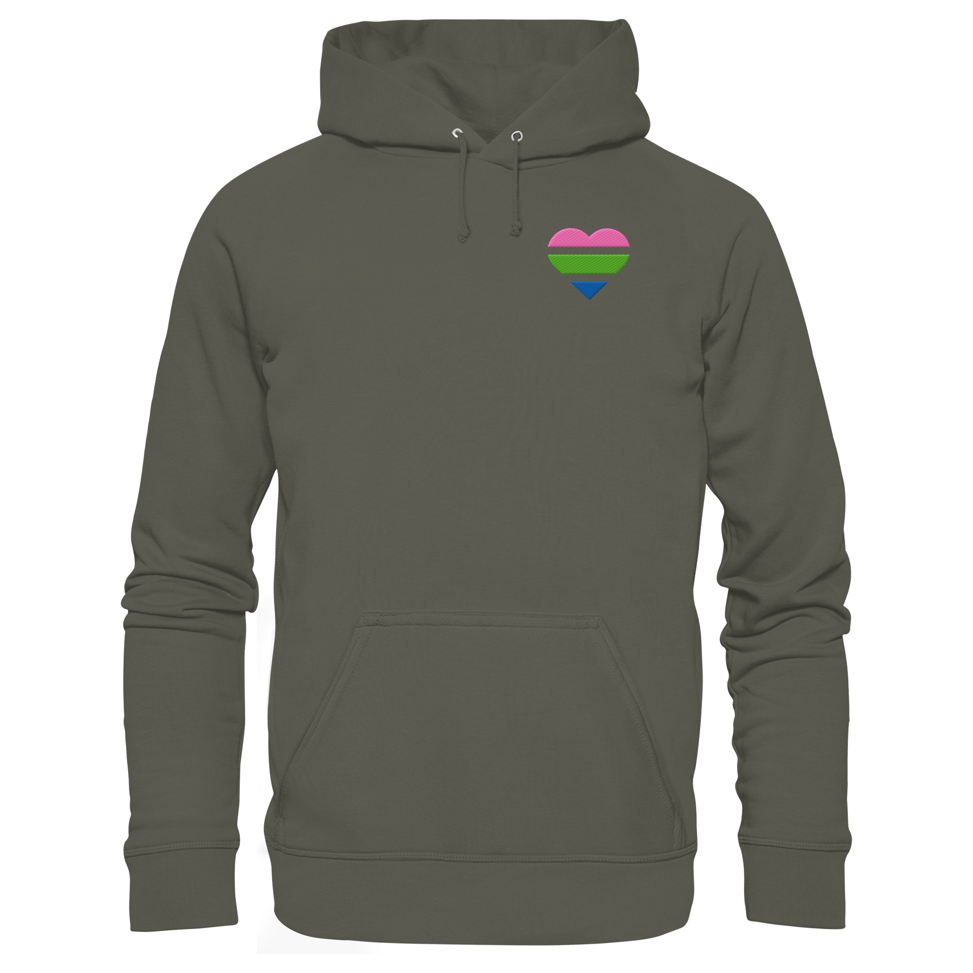 Organic Basic Hoodie - Polysexual Flag Herz Stick