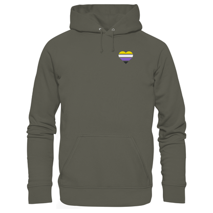 Organic Basic Hoodie mit Herz Stick - Nonbinary