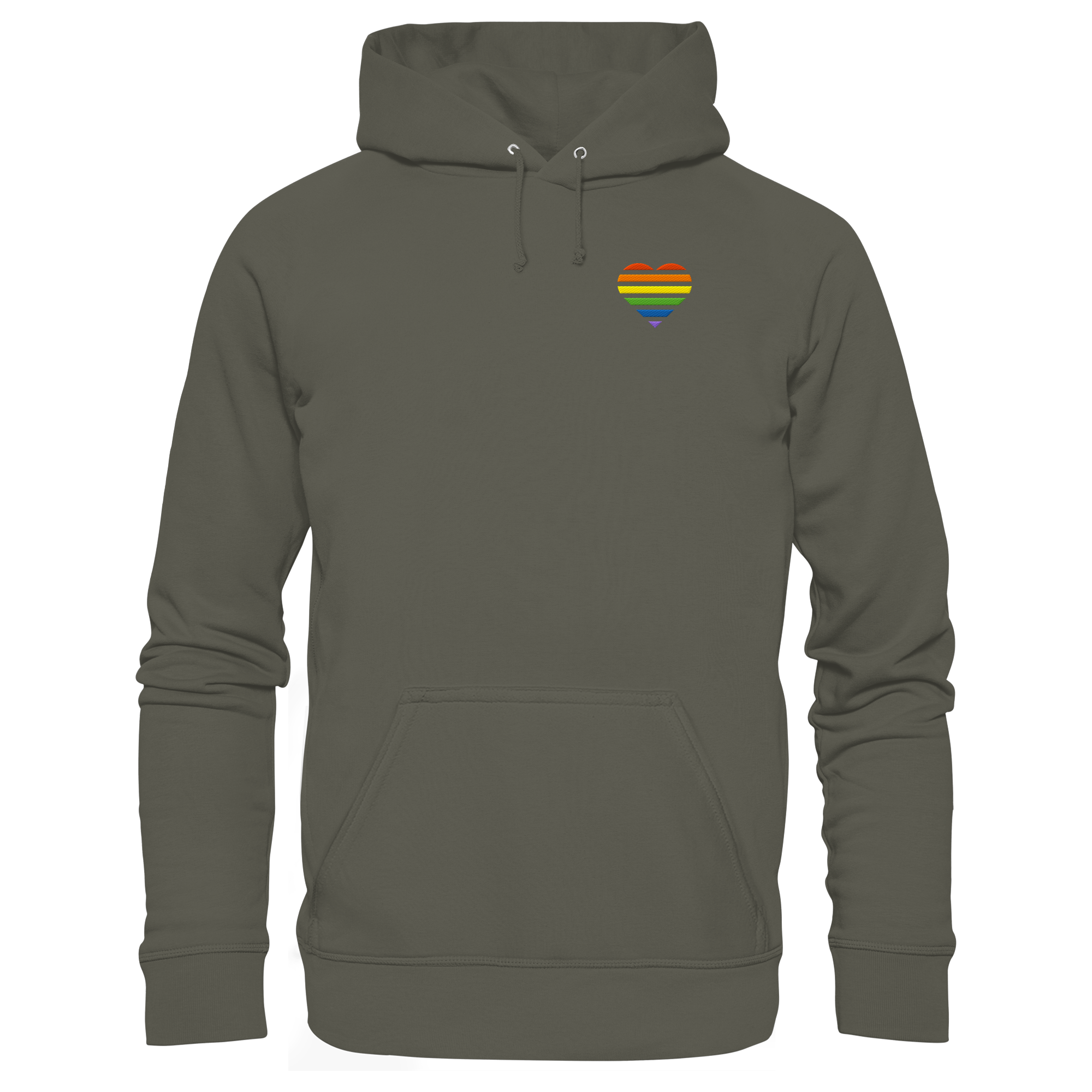 Organic Basic Hoodie - Pride Flag Herz Stick