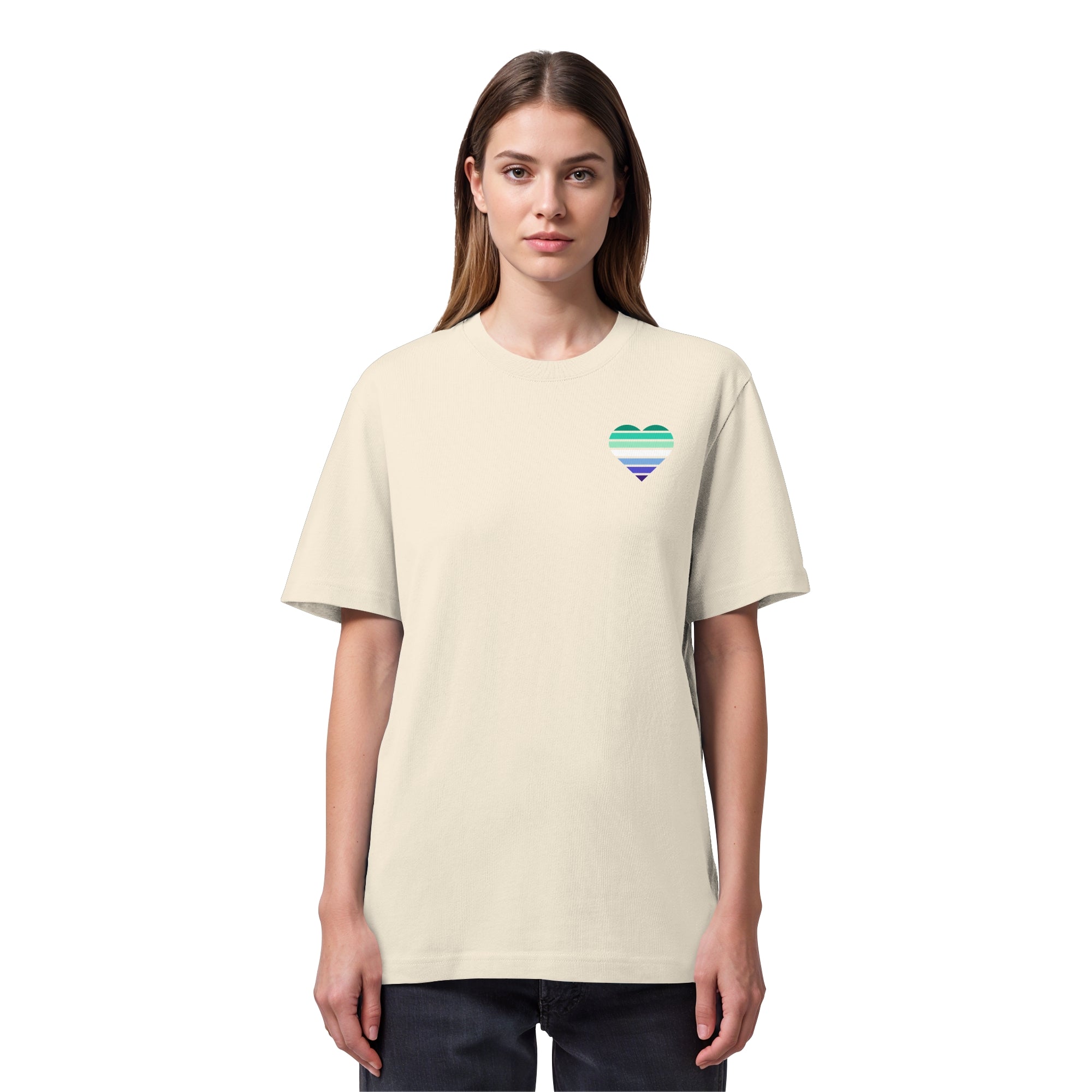 Organic Heavy Shirt - Gay Flag Herz Print