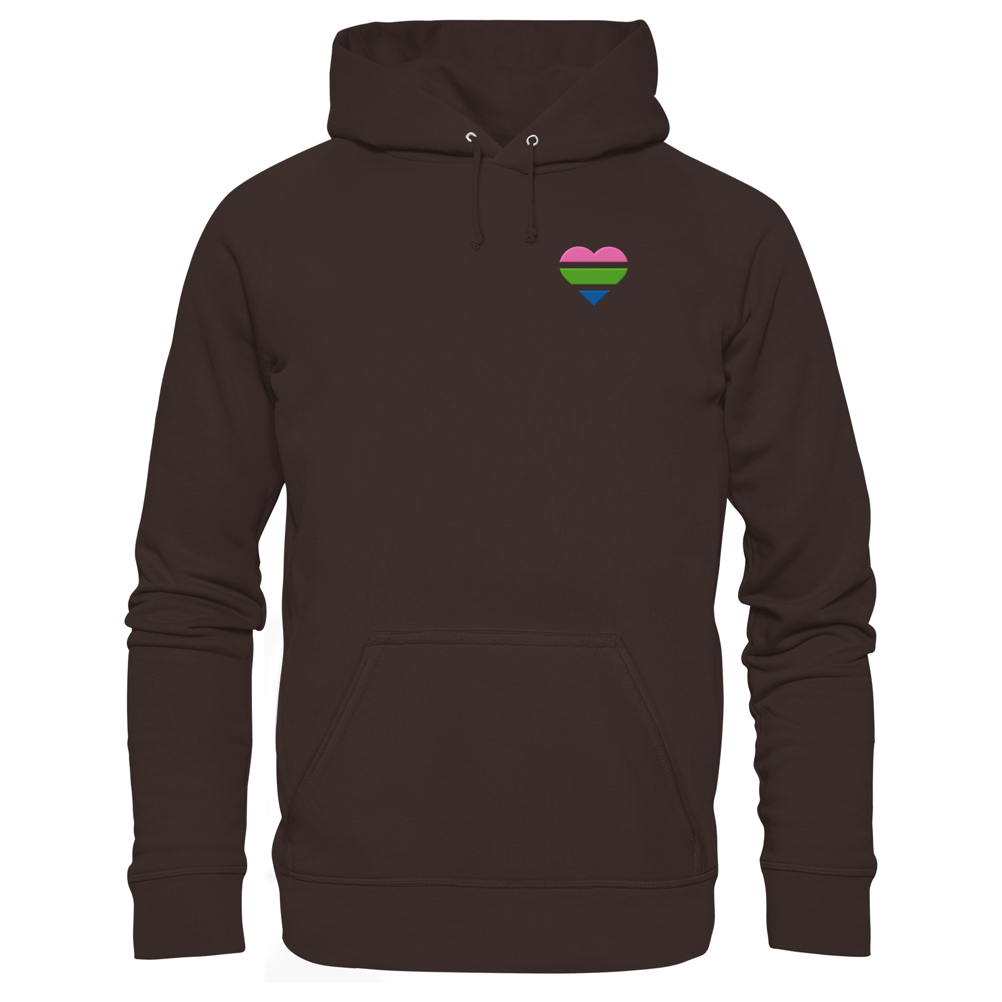 Basic Hoodie - Polysexual Flag Herz Stick