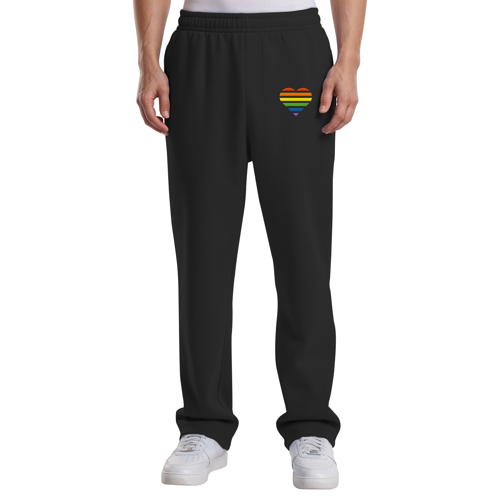 Fluffy Track Sweatpants - Pride Flag Herz Stick