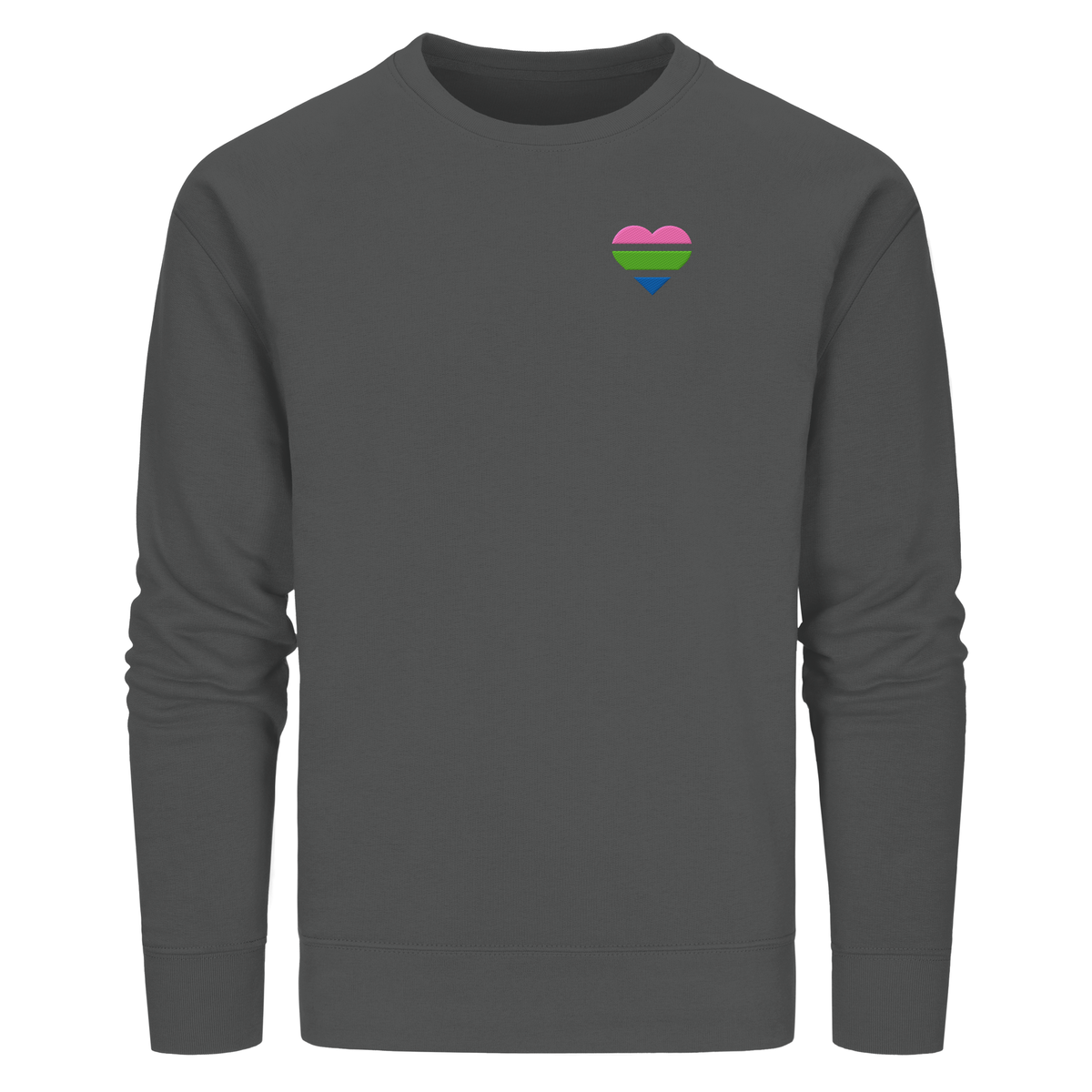 Organic Basic Sweatshirt mit Herz Stick - Polysexual