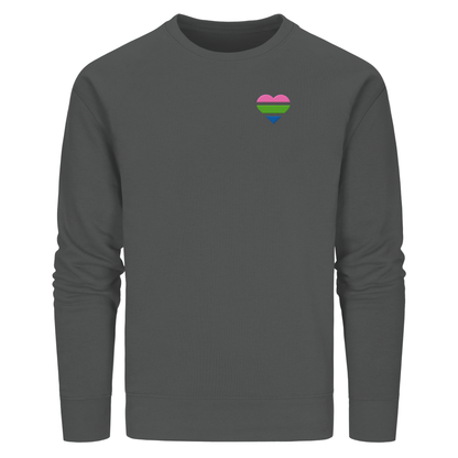 Organic Basic Sweatshirt mit Herz Stick - Polysexual