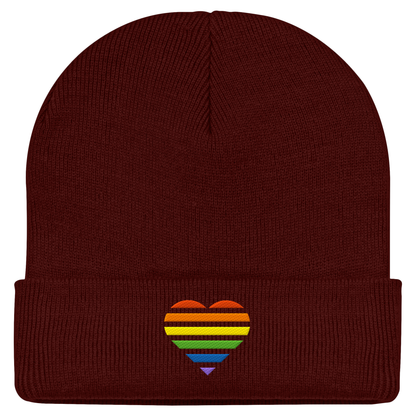Classic Beanie mit Herz Stick - Pride