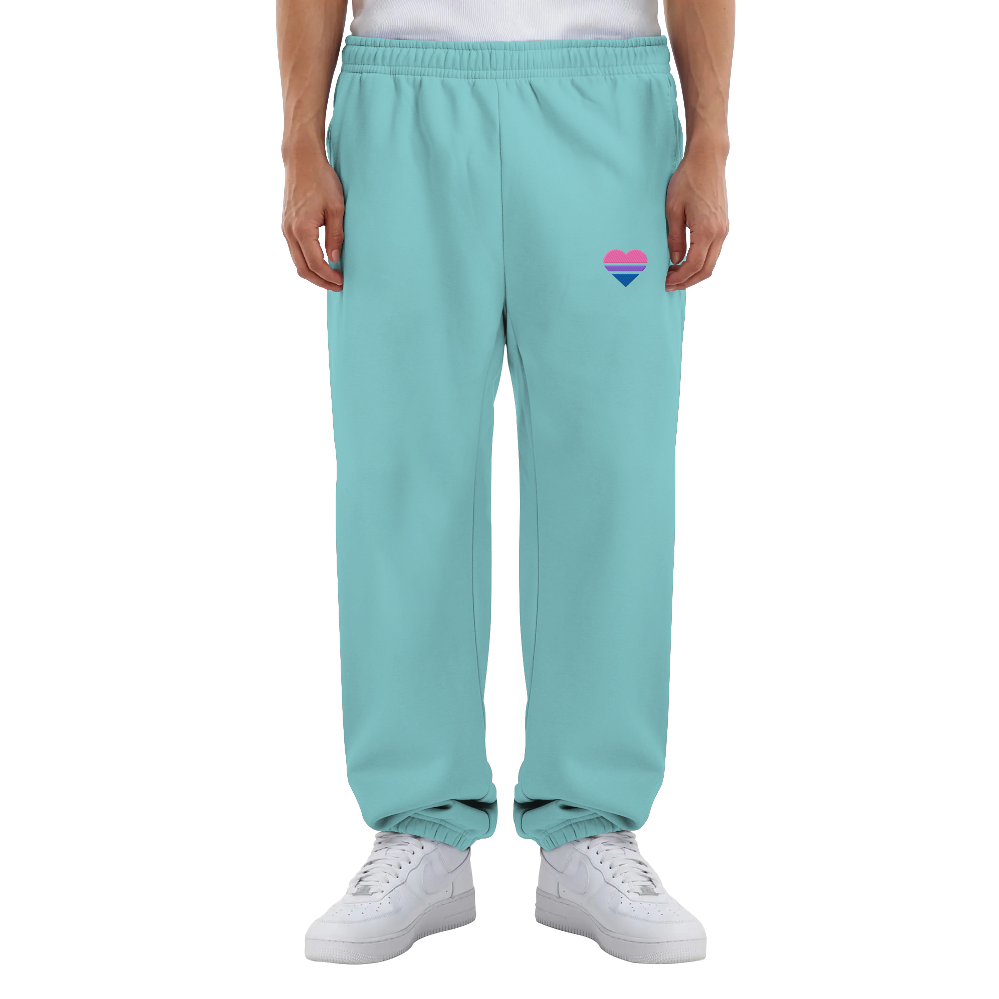 Fluffy Sweatpants - Bisexual Flag Herz Stick
