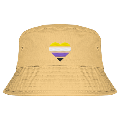 Organic Bucket Hat mit Herz Stick - Nonbinary