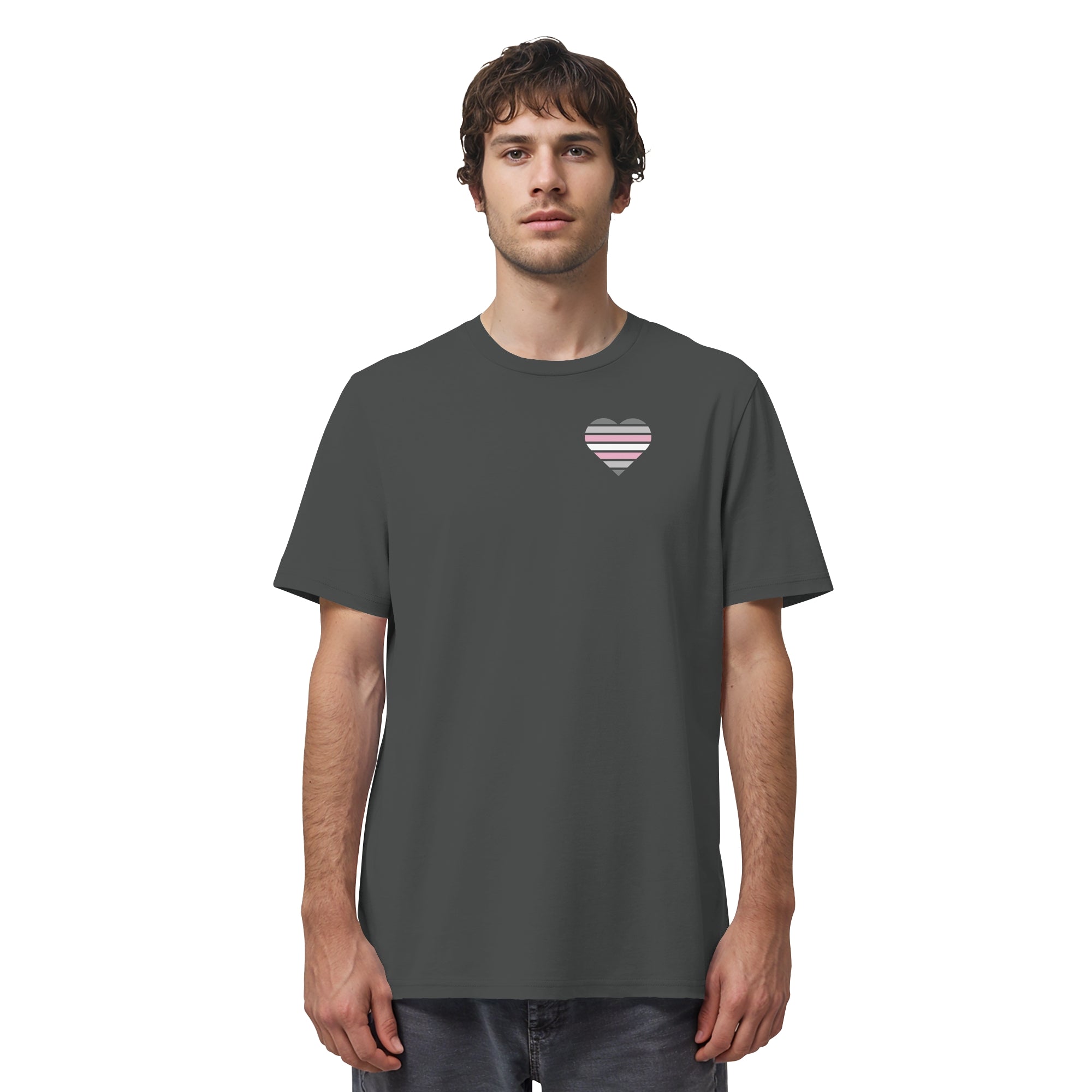 Organic Shirt - Demigirl Flag Herz Print