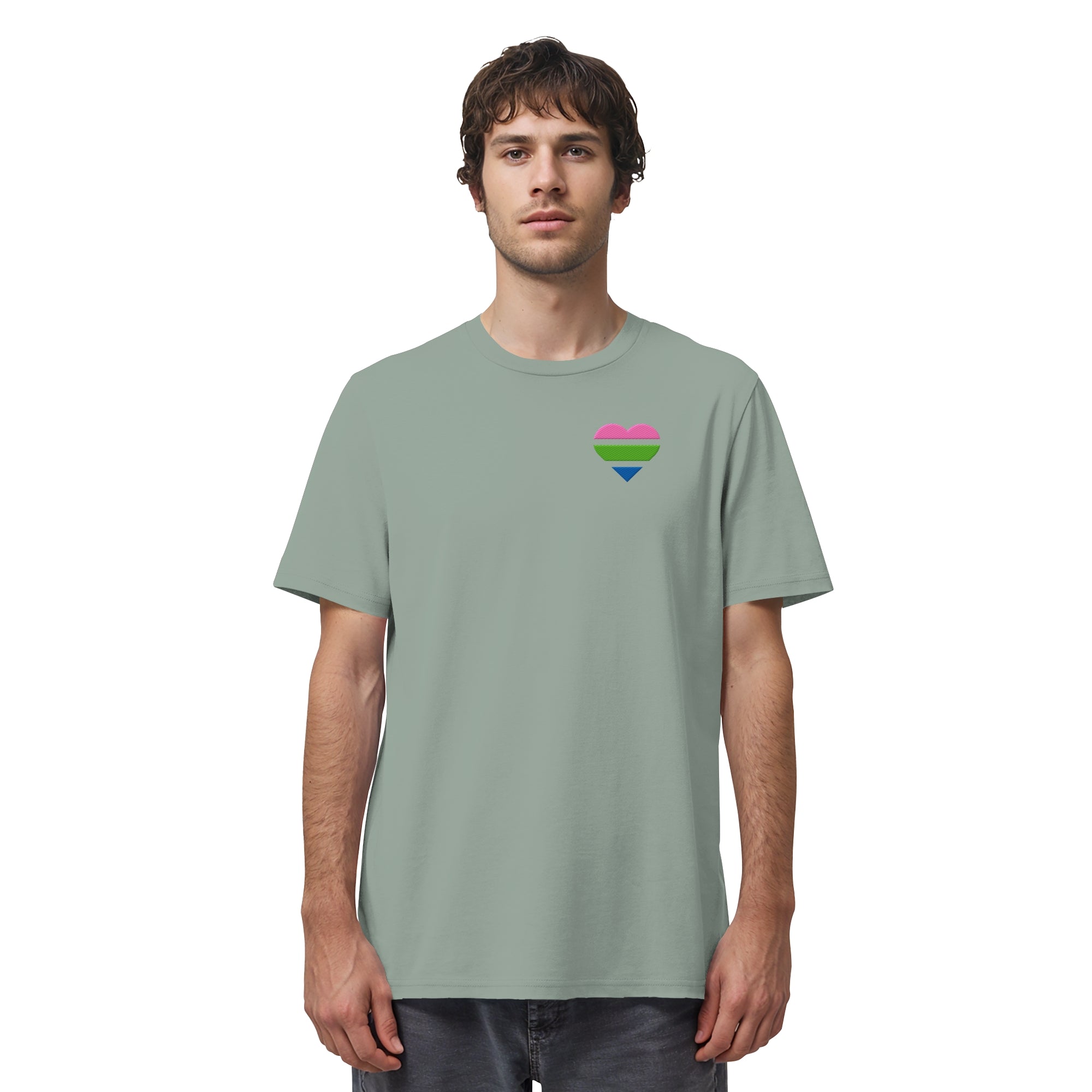 Organic Shirt - Polysexual Flag Herz Stick