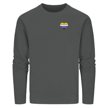 Organic Basic Sweatshirt mit Herz Stick - Nonbinary