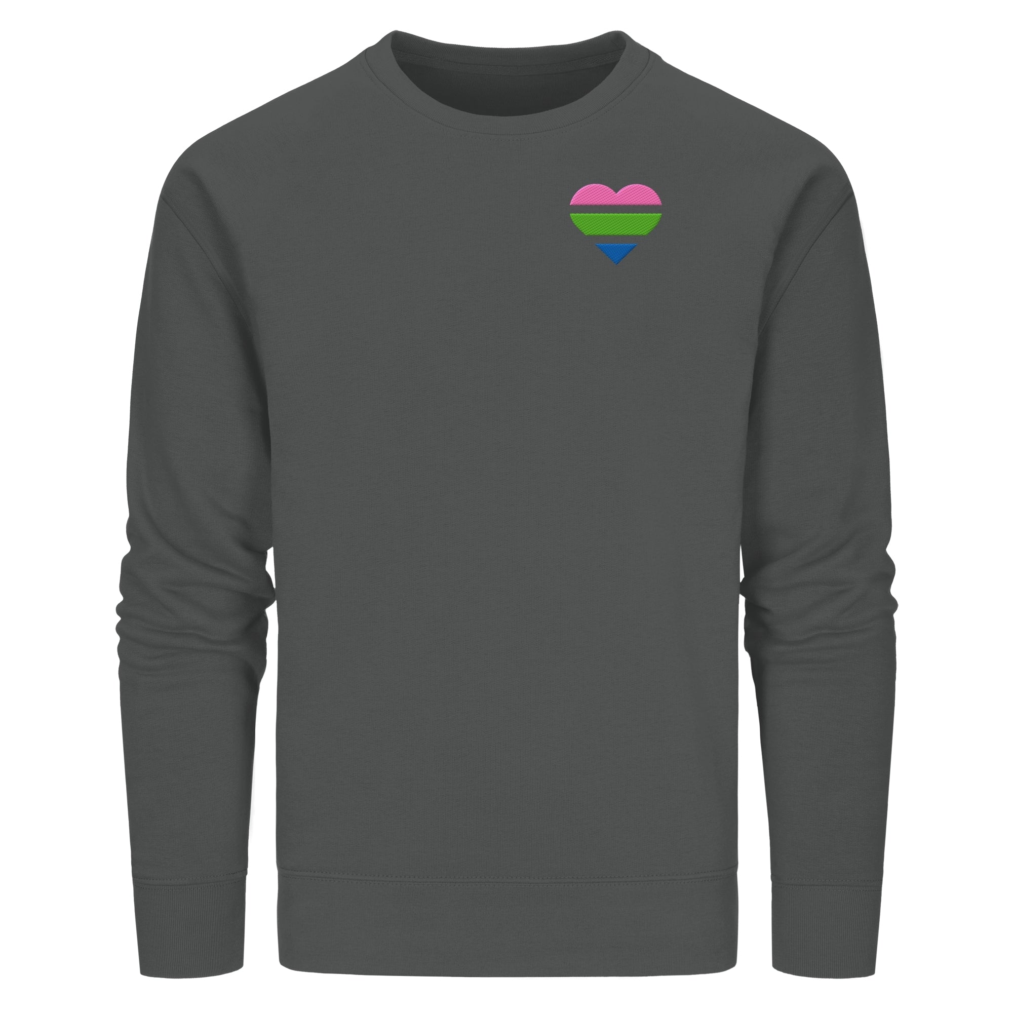 Organic Basic Sweatshirt - Polysexual Flag Herz Stick