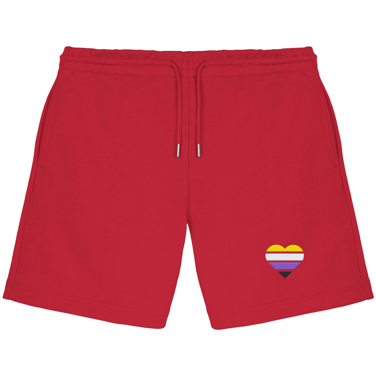 Organic Jogger Shorts mit Herz Stick - Nonbinary