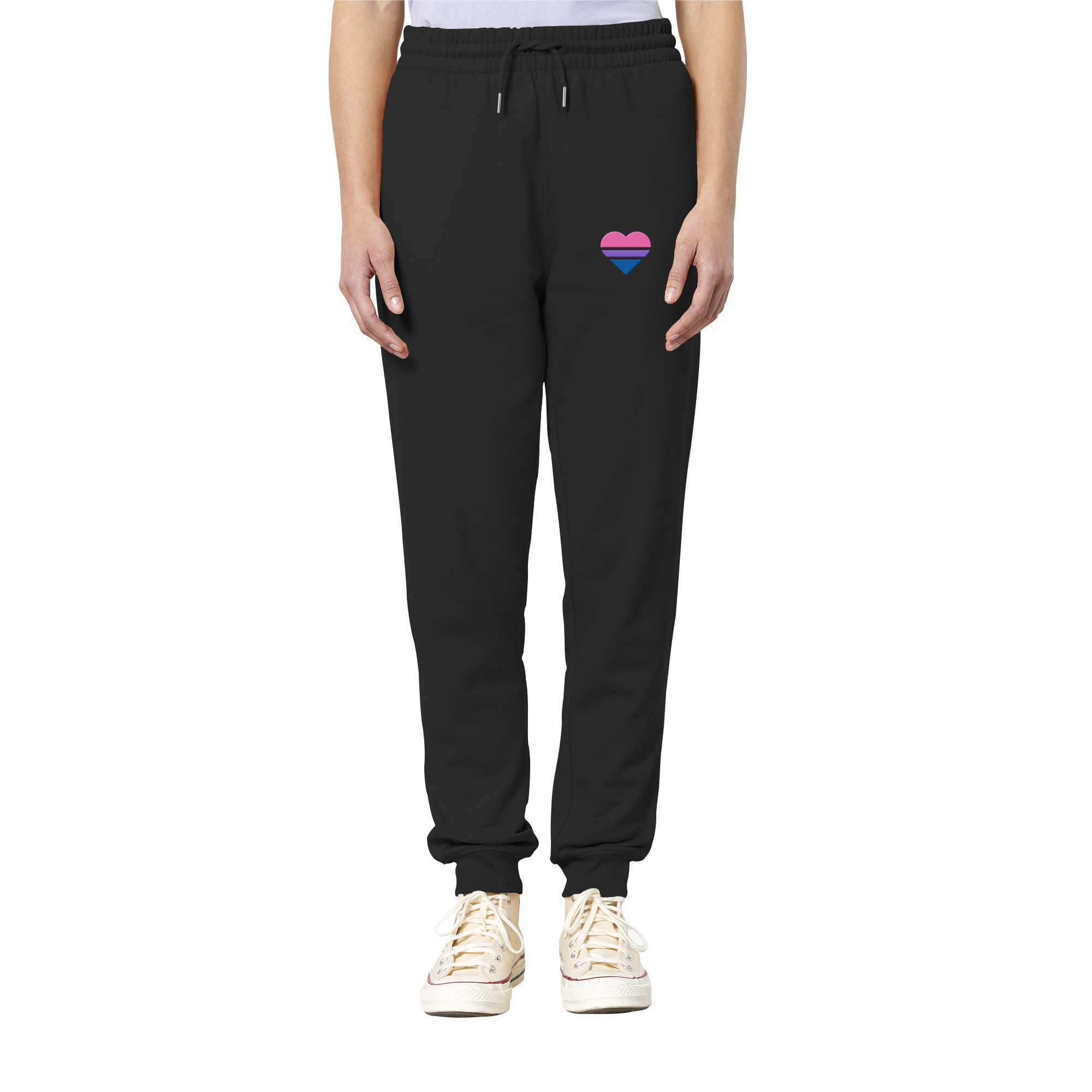 Organic Jogger Pants - Bisexual Flag Herz Stick