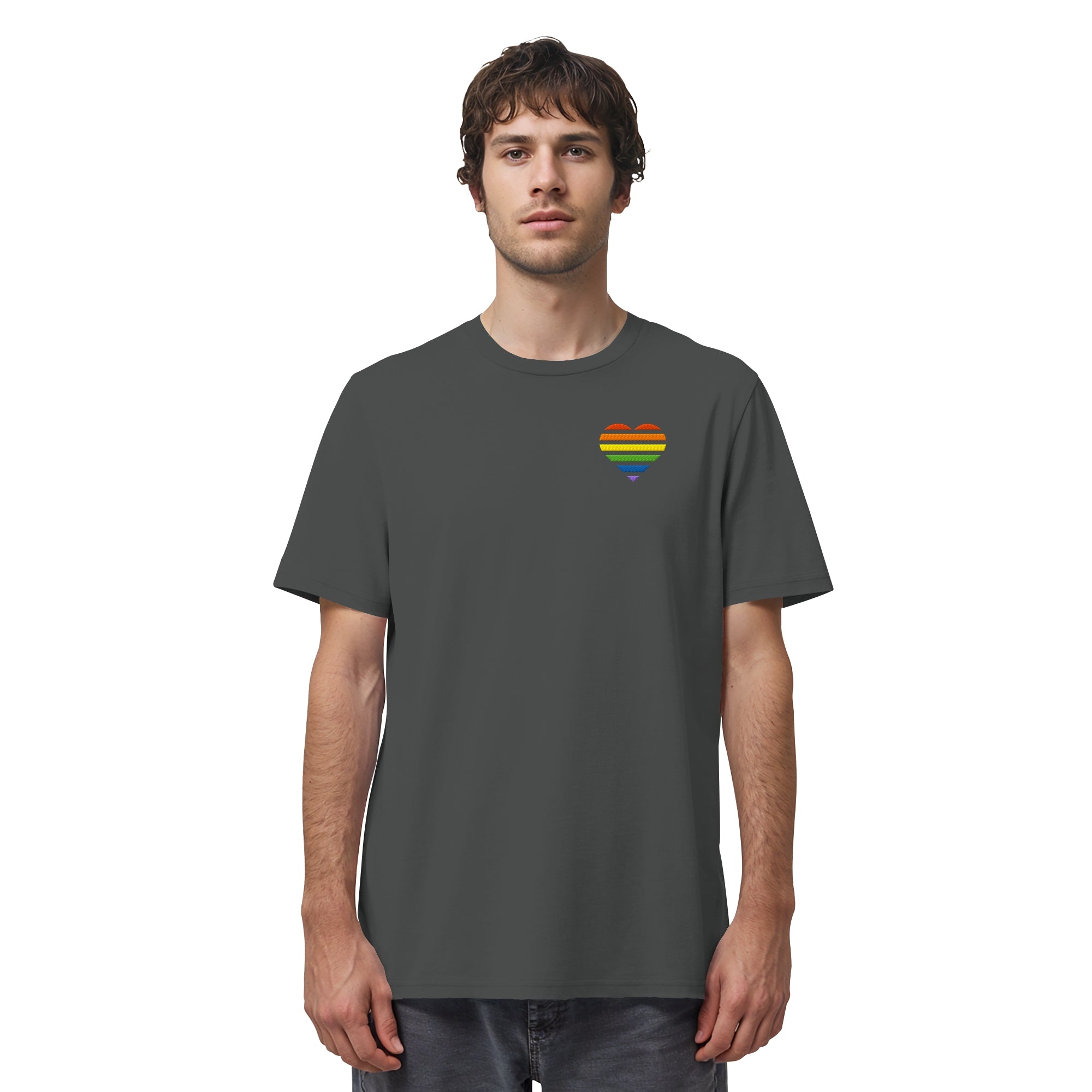 Organic Shirt - Pride Flag Herz Stick
