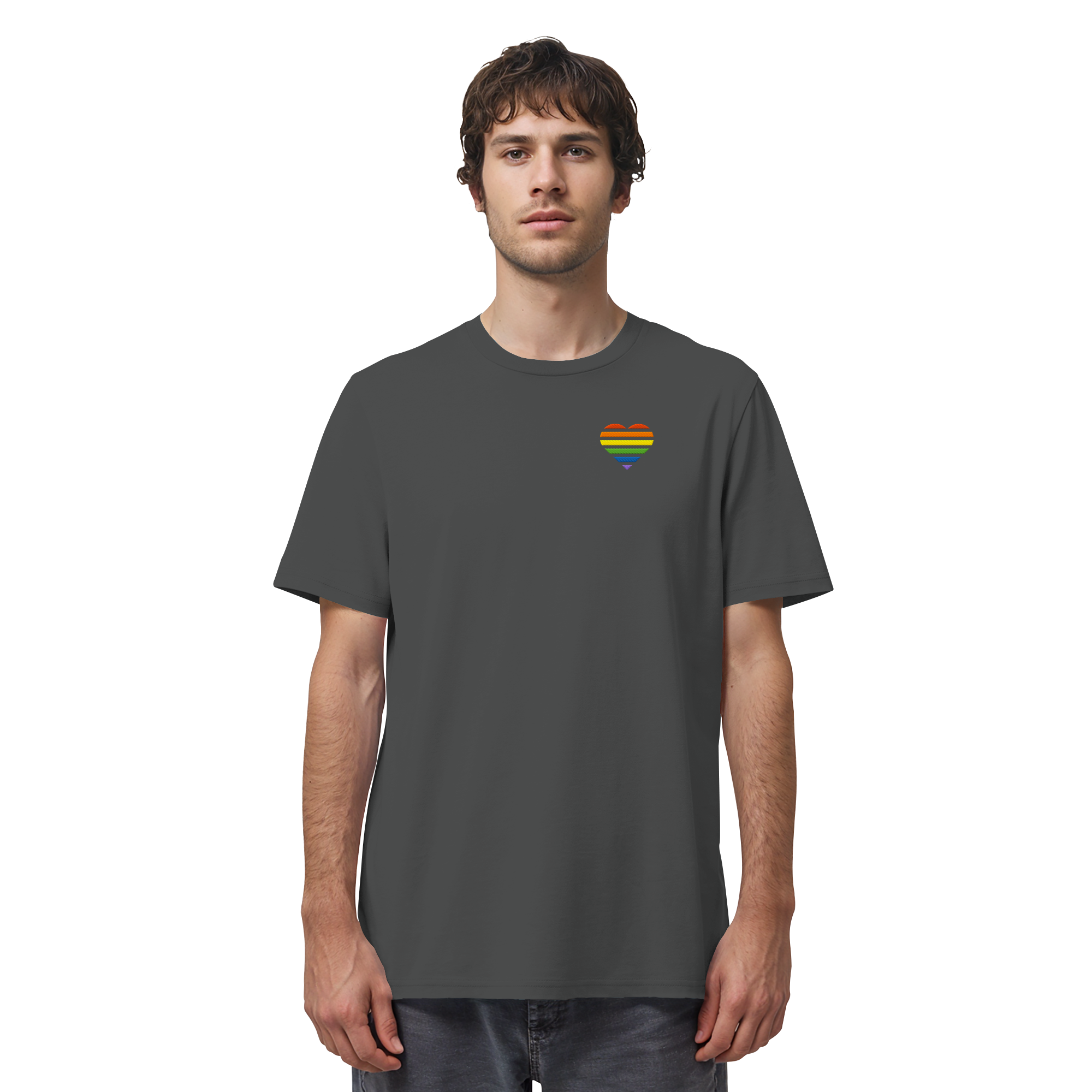 Organic Shirt - Pride Flag Herz Stick