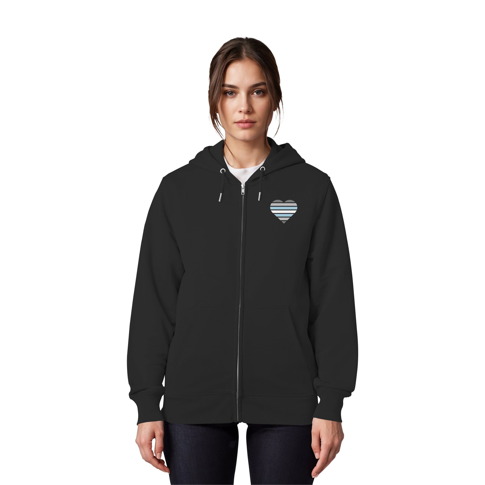 Organic Zipper - Demiboy Flag Herz Print