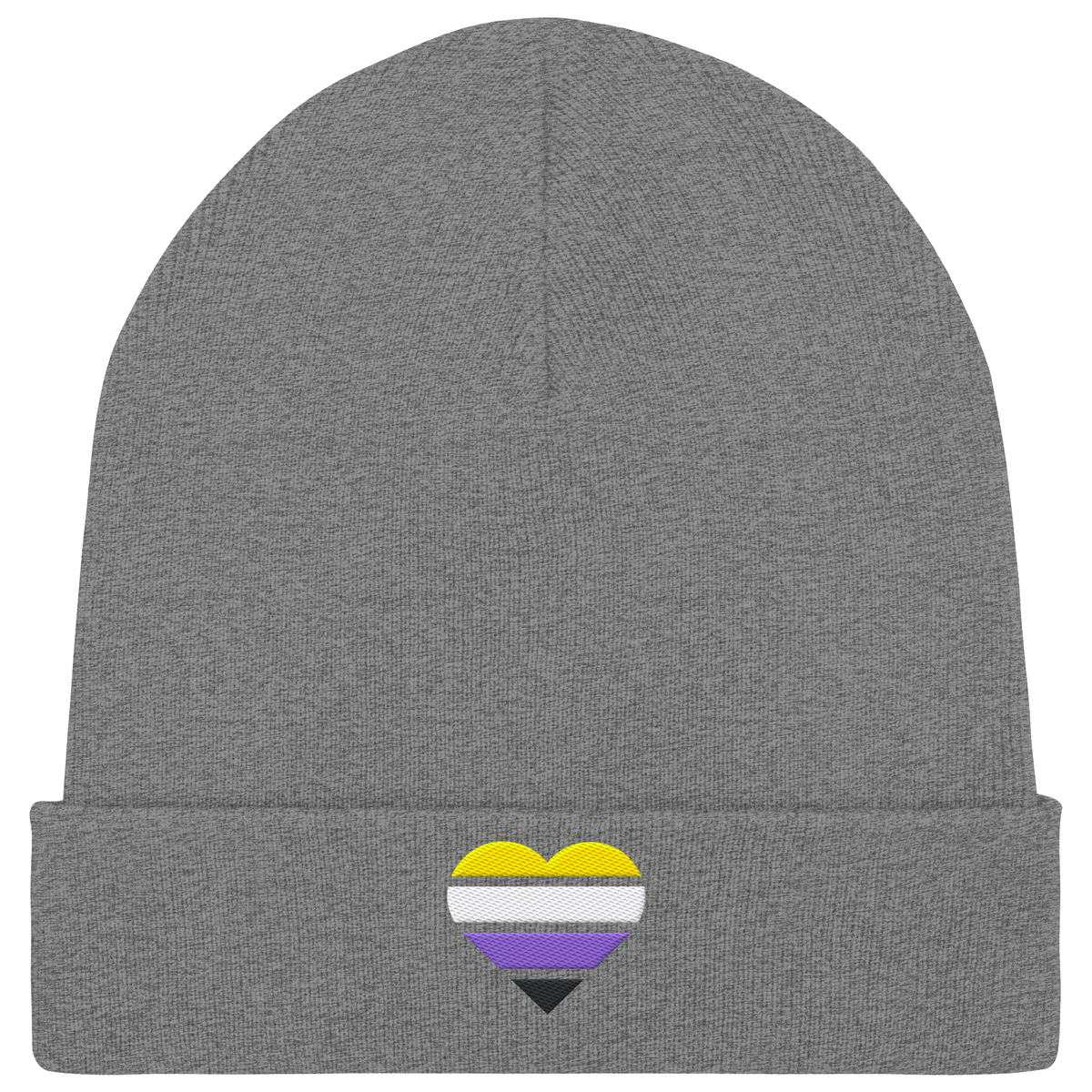 Organic Rib Beanie mit Herz Stick - Nonbinary