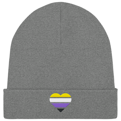 Organic Rib Beanie mit Herz Stick - Nonbinary