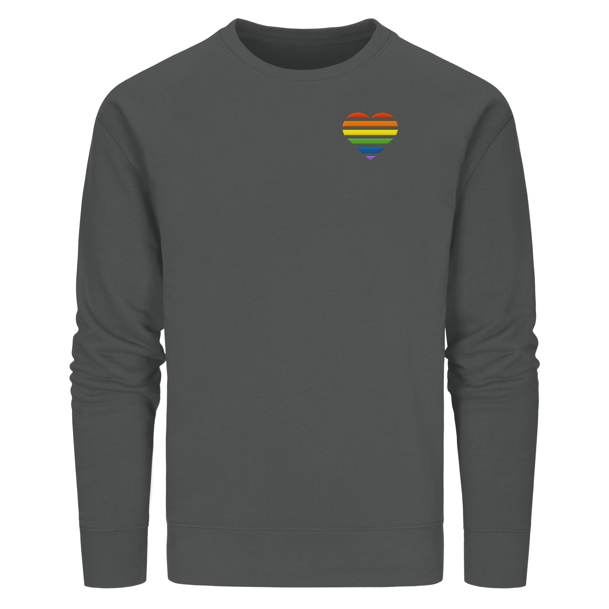 Organic Basic Sweatshirt - Pride Flag Herz Stick