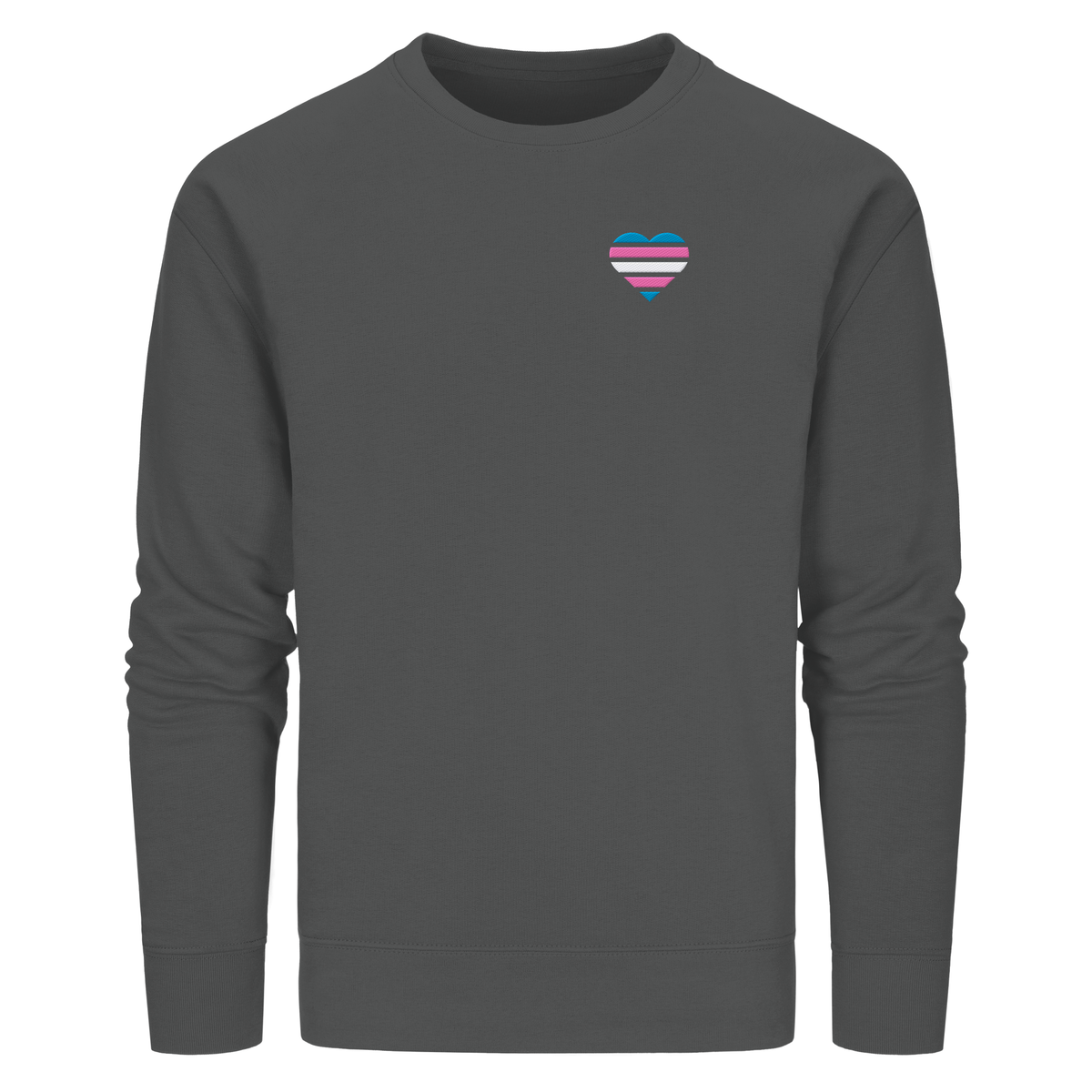Organic Basic Sweatshirt mit Herz Stick - Trans