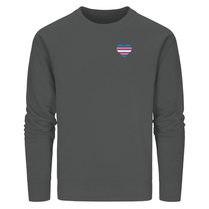 Organic Basic Sweatshirt mit Herz Stick - Trans