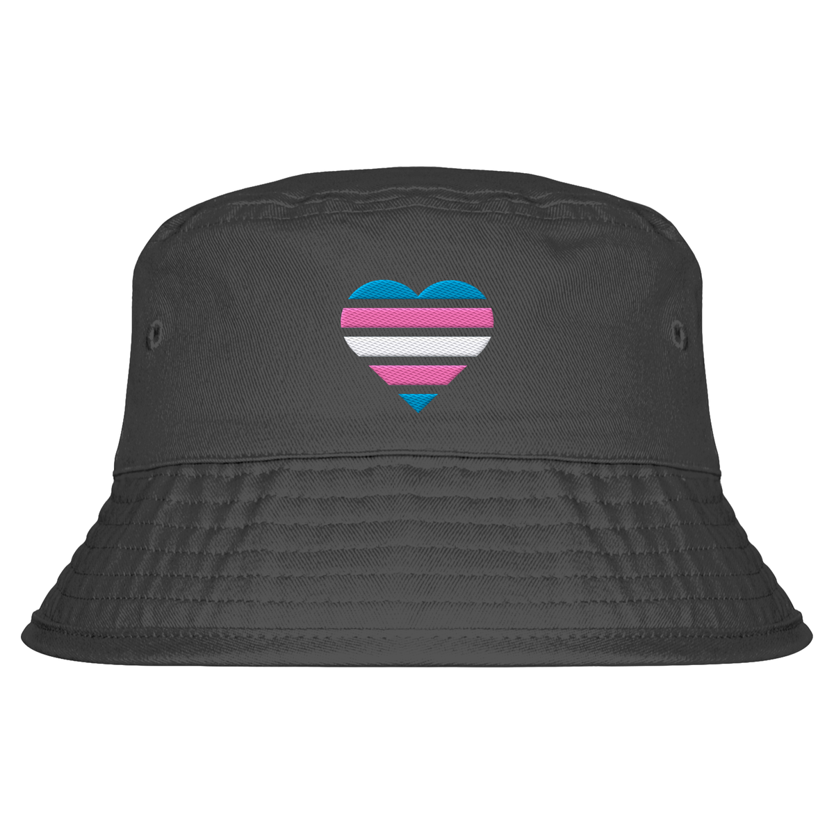 Organic Bucket Hat mit Herz Stick - Trans