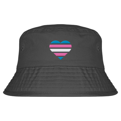 Organic Bucket Hat mit Herz Stick - Trans