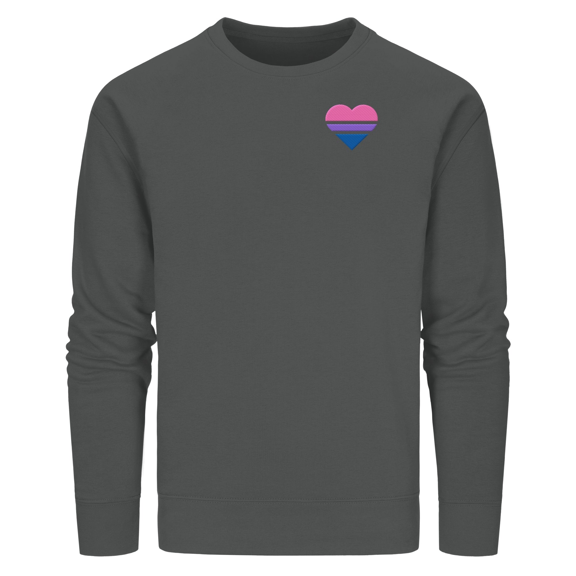 Organic Basic Sweatshirt - Bisexual Flag Herz Stick