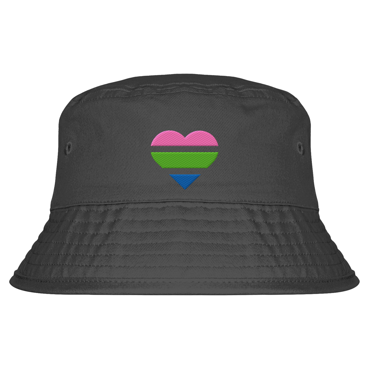 Organic Bucket Hat mit Herz Stick - Polysexual