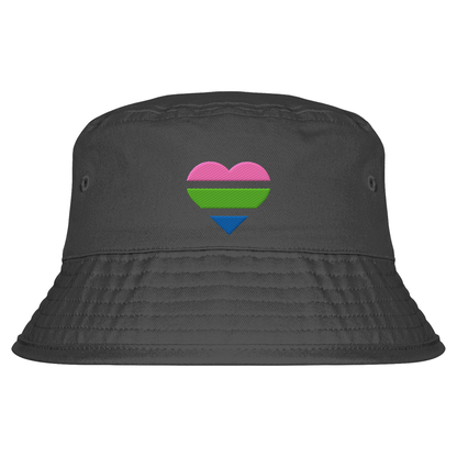 Organic Bucket Hat mit Herz Stick - Polysexual