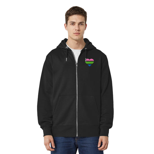 Organic Relaxed Zipper - Polysexual Flag Herz Stick