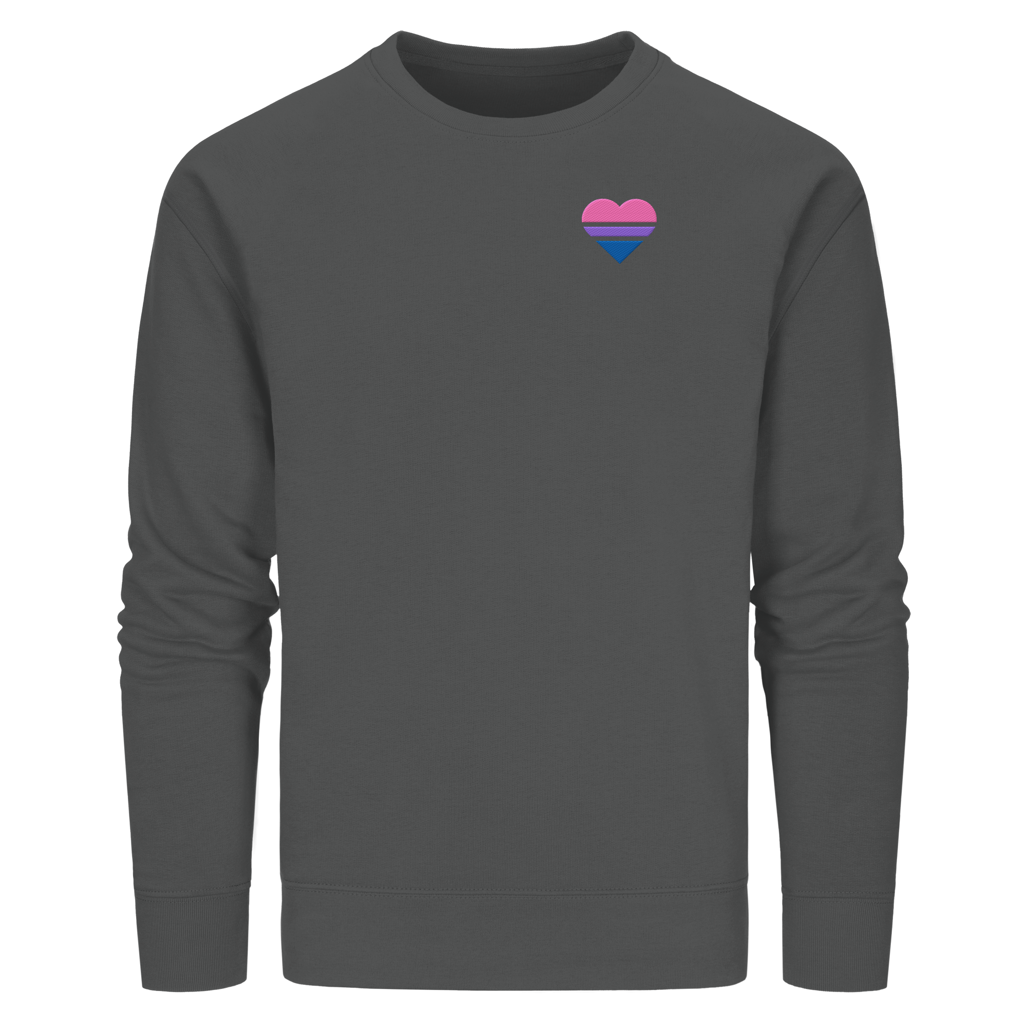 Organic Basic Sweatshirt - Bisexual Flag Herz Stick