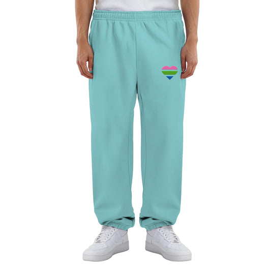 Fluffy Sweatpants - Polysexual Flag Herz Stick