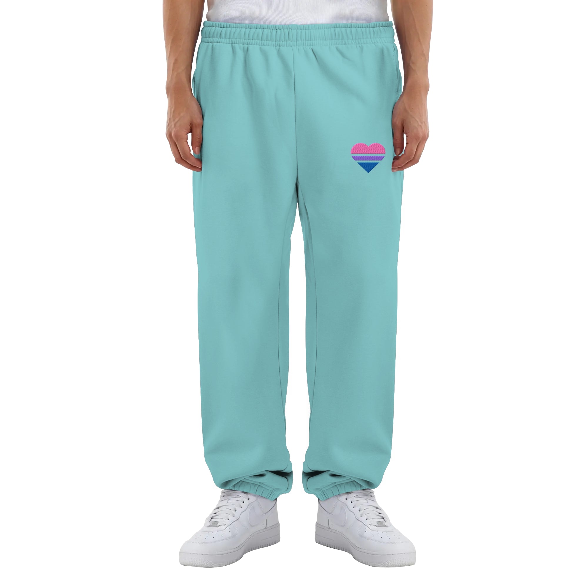 Fluffy Sweatpants - Bisexual Flag Herz Stick