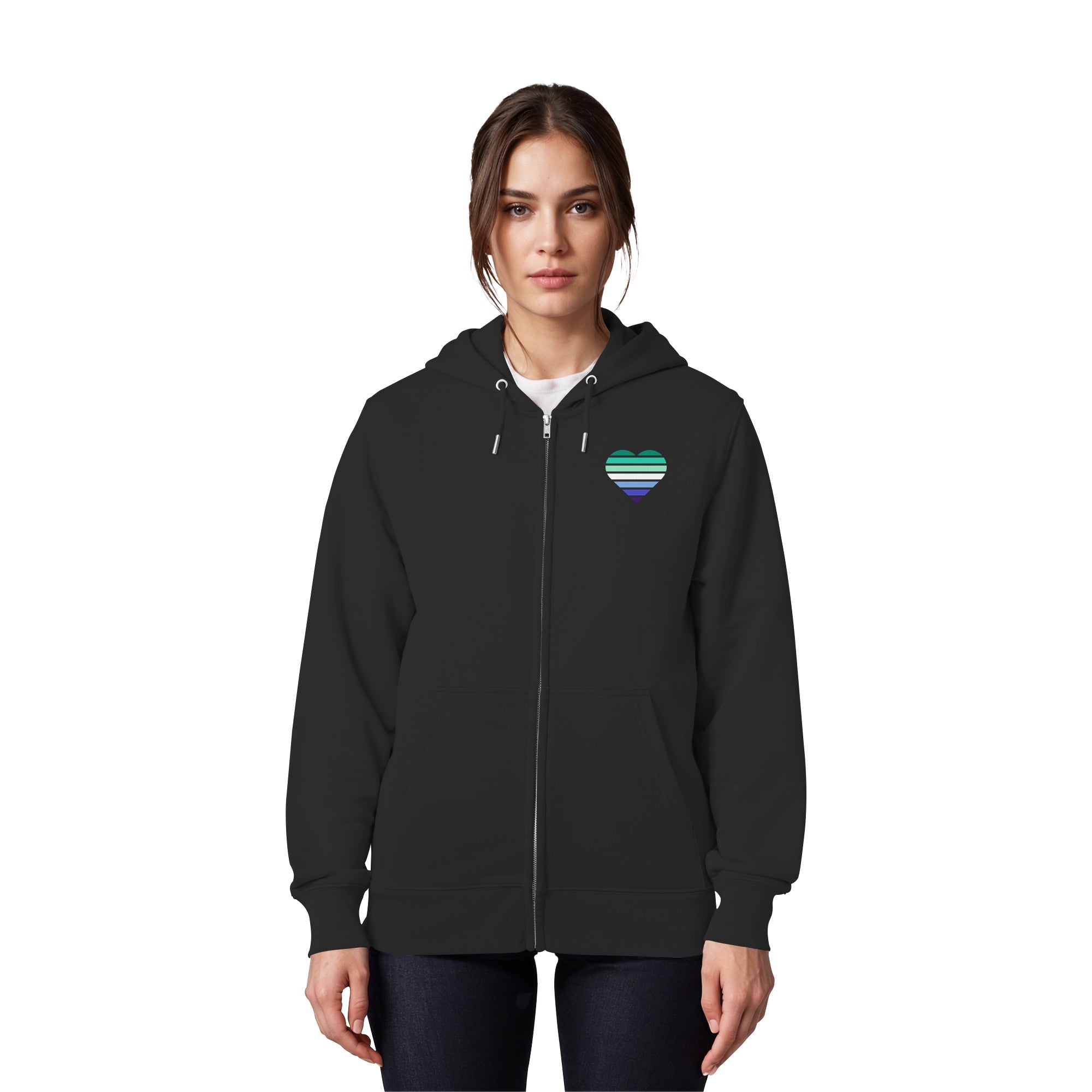 Organic Zipper - Gay Flag Herz Print