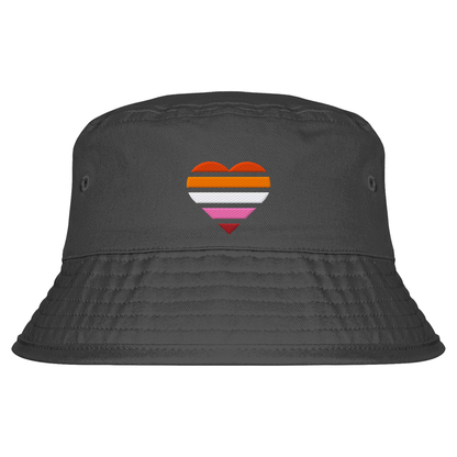 Organic Bucket Hat mit Herz Stick - Lesbian
