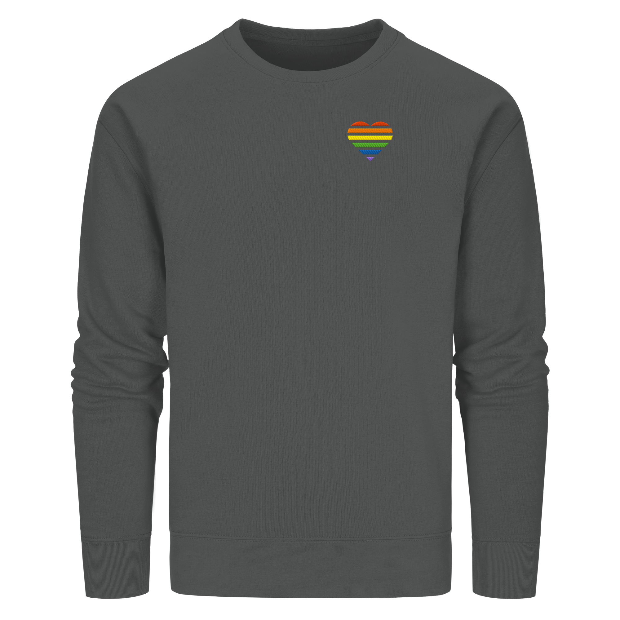 Organic Basic Sweatshirt - Pride Flag Herz